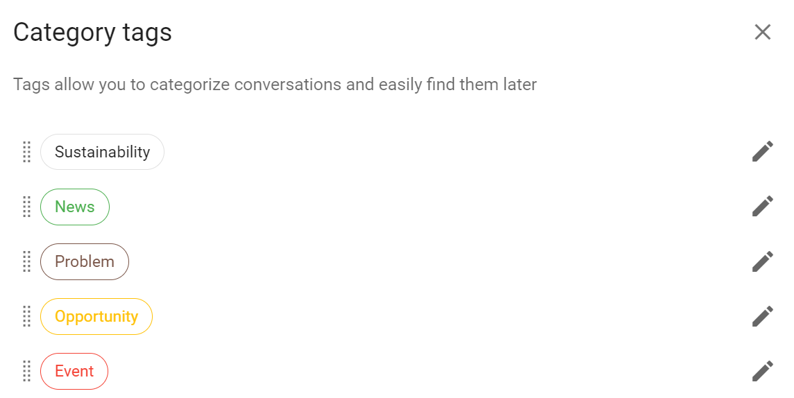edit category tags