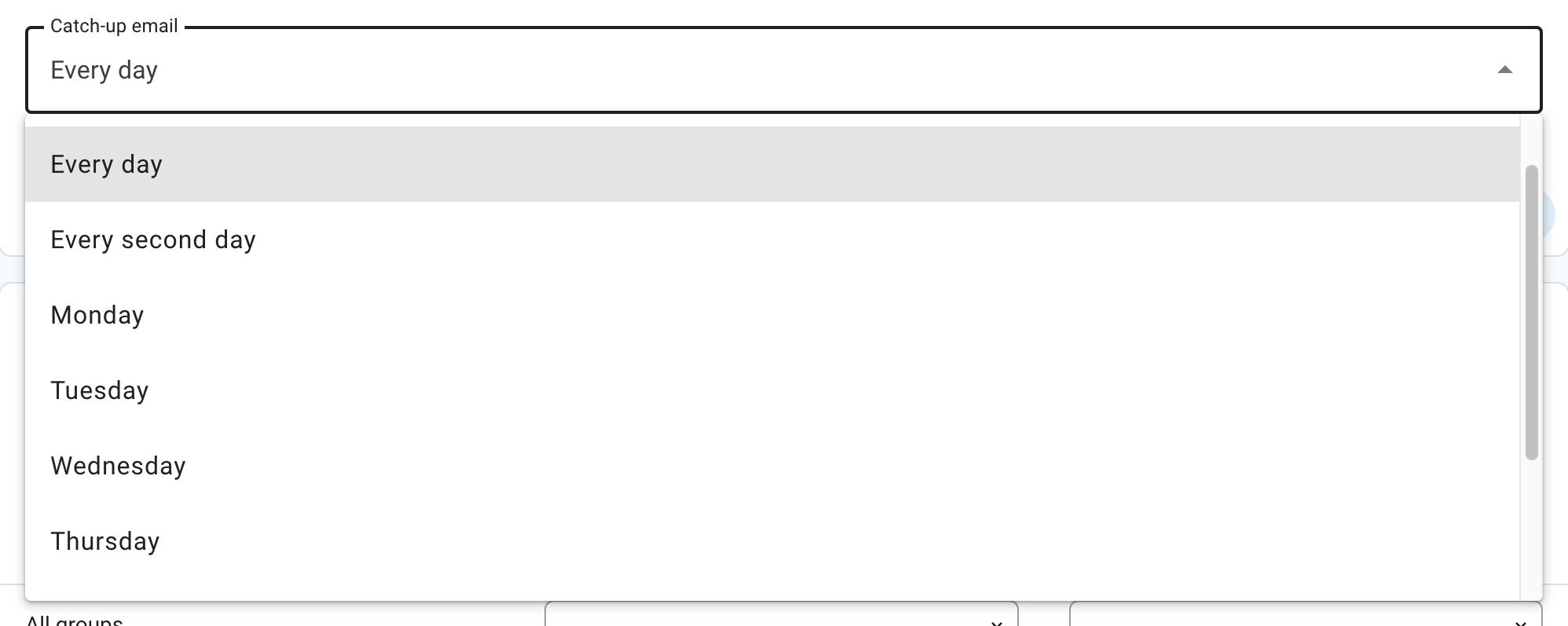 Catch-up schedule setting