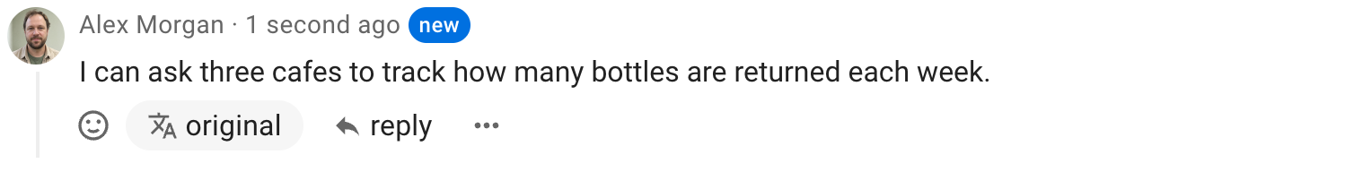 A comment translated from Spanish into English