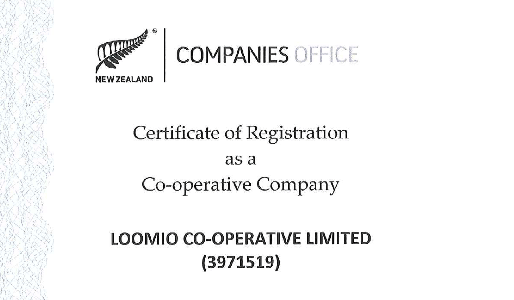 Co-op certificate